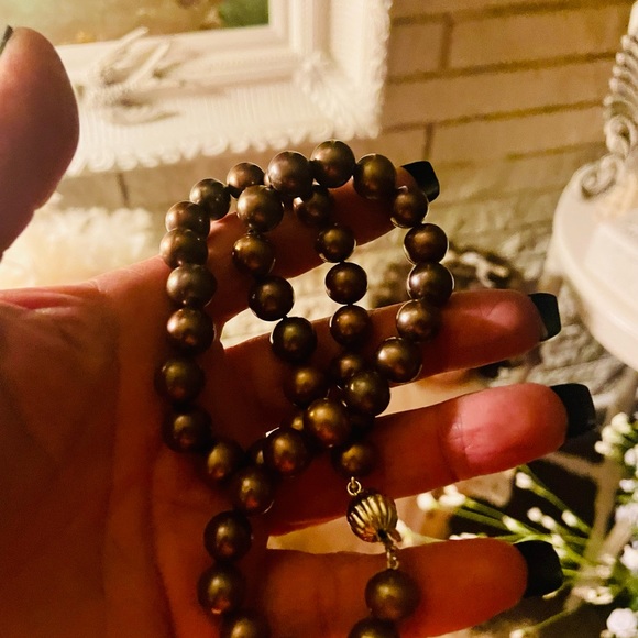 Authentic brown south sea pearl necklace - Picture 4 of 9